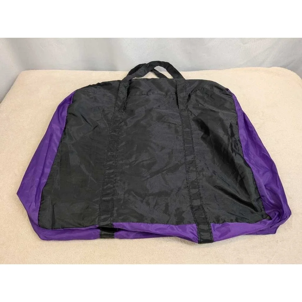 Sporto Nylon Black‎ Purple Duffel Travel Bag Foldable Carry On Zipper Pocket